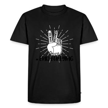 Signe de paix Mettre fin à l’intimidation Gentille Sensibilisation Journée de l’unité - T-shirt Premium bio Homme - noir - Devant - Nico (187cm)