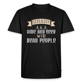 Généalogiste - T-shirt Premium bio Homme - noir - Devant - Nico (187cm)