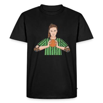Joueur de handball Handball Outfit Handball Joueur de handball - T-shirt Premium bio Homme - noir - Devant - Nico (187cm)
