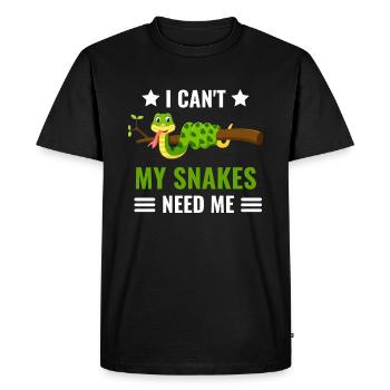 Je ne peux pas offrir d’amoureux des animaux aux serpents - T-shirt Premium bio Homme - noir - Devant - Nico (187cm)