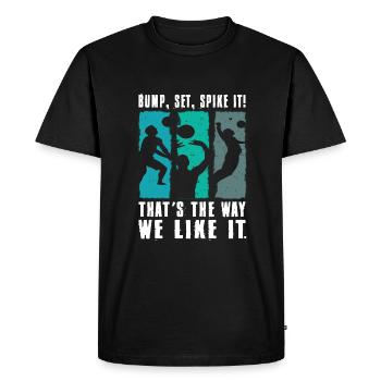 Bump Set Spike It Volleyball Graphic Gift Idea - T-shirt Premium bio Homme - noir - Devant - Nico (187cm)