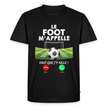 Foot m'appelle Cadeau Match - T-shirt Premium bio Homme - noir - Devant - Nico (187cm)