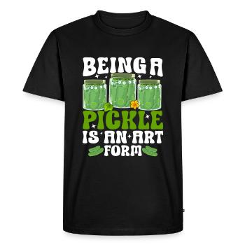 Being a pickle is an art form- Cucumber Tshirt - Men's Premium Organic T-Shirt - black - Front - Nico (187cm)