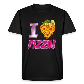 J’AIME LA PIZZA - Pizza cadeaux - Pizza Tshirt - T-shirt Premium bio Homme - noir - Devant - Nico (187cm)