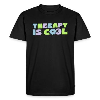 Therapy Is Cool - Männer Premium Bio T-Shirt - Schwarz - Vorne - Nico (187cm)