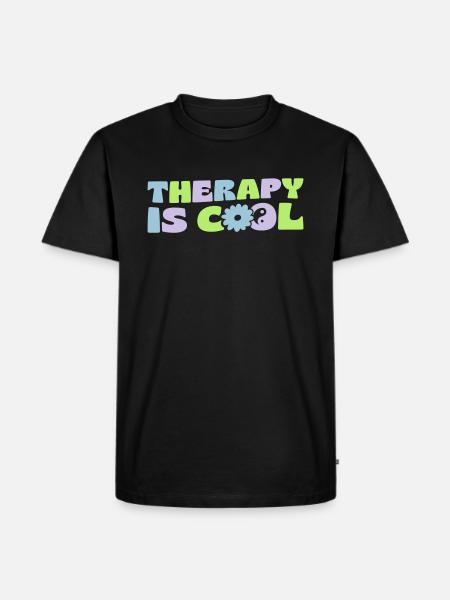 Therapy Is Cool - Men's Premium Organic T-Shirt - black