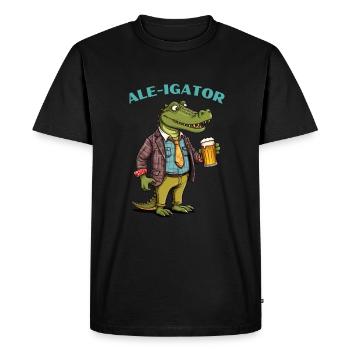 ale-igator - T-shirt Premium bio Homme - noir - Devant - Nico (187cm)