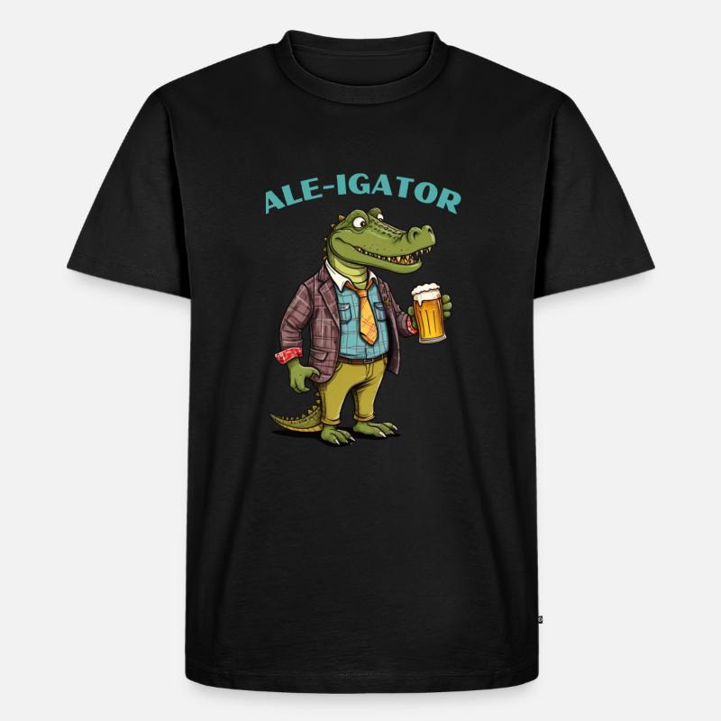 Ale-Igator - Männer Premium Bio T-Shirt - Schwarz