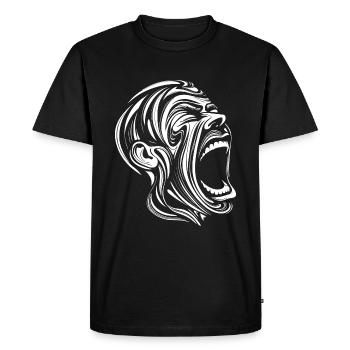 Abstract drawing of a screaming person - Men's Premium Organic T-Shirt - black - Front - Nico (187cm)