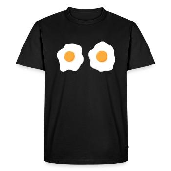 deux œufs frits - T-shirt Premium bio Homme - noir - Devant - Nico (187cm)