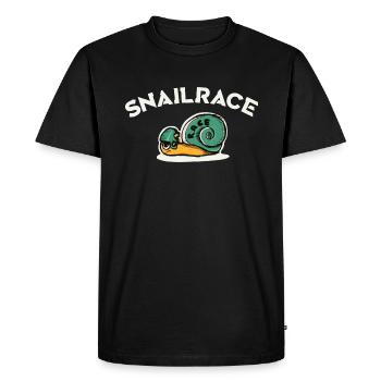 Escargot prêt, régulier, course lente d'escargots - T-shirt Premium bio Homme - noir - Devant - Nico (187cm)
