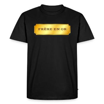 Frère en or. Meilleur frère du monde - T-shirt Premium bio Homme - noir - Devant - Nico (187cm)