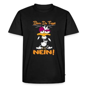 Bevor du Fragst Nein! - Männer Premium Bio T-Shirt - Schwarz - Vorne - Nico (187cm)