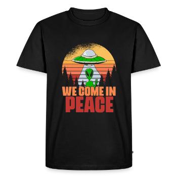 We Come In Peace Fun Extraterrestrial Life for - Men's Premium Organic T-Shirt - black - Front - Nico (187cm)