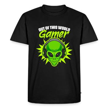 Hors de ce monde drôle extraterrestre - T-shirt Premium bio Homme - noir - Devant - Nico (187cm)