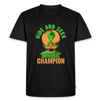 Cacher et rechercher Champ Funny - T-shirt Premium bio Homme - noir - Devant - Nico (187cm)
