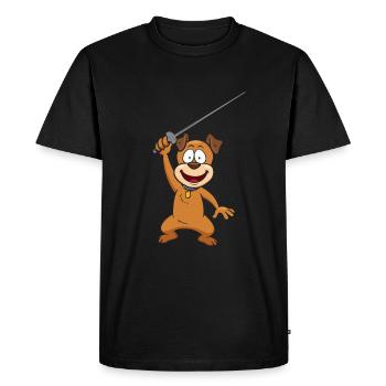 Chien d’escrime Drôle d’animal Escrime Humour pour - T-shirt Premium bio Homme - noir - Devant - Nico (187cm)