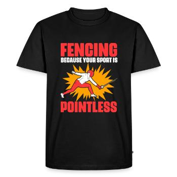 Escrime, combat à l’épée amusant, sport pour un - T-shirt Premium bio Homme - noir - Devant - Nico (187cm)