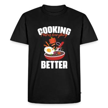 Compétences culinaires amusantes pour chef, plus professionnel - T-shirt Premium bio Homme - noir - Devant - Nico (187cm)