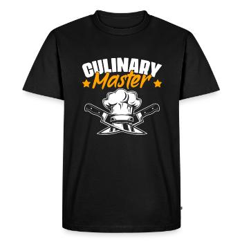 Maître culinaire Fun Cuisine professionnelle - T-shirt Premium bio Homme - noir - Devant - Nico (187cm)