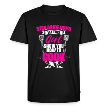 Drôle d’humour culinaire professionnel pour un chef - T-shirt Premium bio Homme - noir - Devant - Nico (187cm)