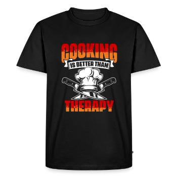 Mieux que la thérapie Humour culinaire drôle pour - T-shirt Premium bio Homme - noir - Devant - Nico (187cm)
