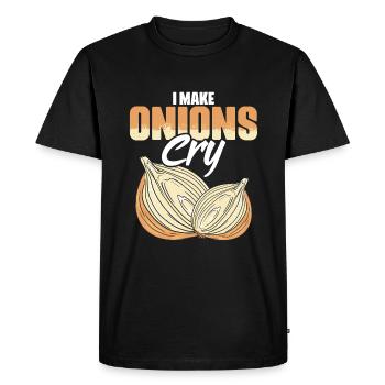 I Make Onions Cry Funny Culinary Humor for - Men's Premium Organic T-Shirt - black - Front - Nico (187cm)
