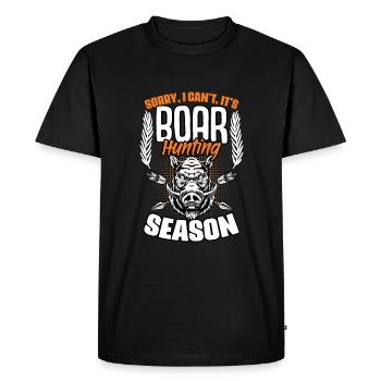 Désolé, je ne peux pas drôle humour de chasse au sanglier pour - T-shirt Premium bio Homme - noir - Devant - Nico (187cm)