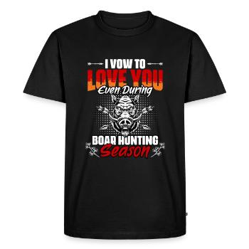 Funny humor for wild boar hunting for - Men's Premium Organic T-Shirt - black - Front - Nico (187cm)