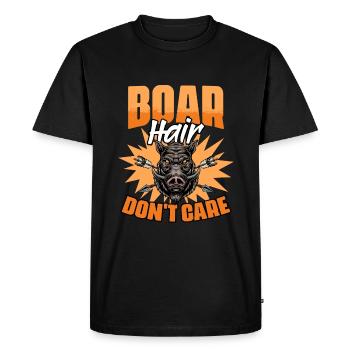 Funny Grunt Hunting Humor for Grunting Pigs - Men's Premium Organic T-Shirt - black - Front - Nico (187cm)