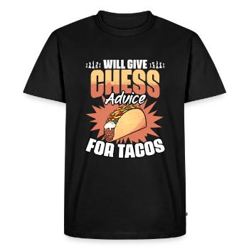 Cours d’échecs Drôle de passionné de jeux de société - T-shirt Premium bio Homme - noir - Devant - Nico (187cm)