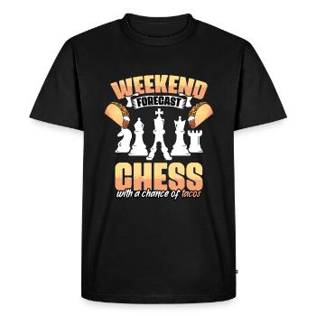 Prévisions du week-end Drôle de passionné de jeux d’échecs - T-shirt Premium bio Homme - noir - Devant - Nico (187cm)