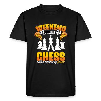 Prévisions du week-end Drôle de passionné de jeux d’échecs - T-shirt Premium bio Homme - noir - Devant - Nico (187cm)