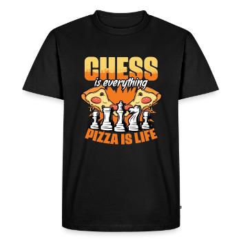 Funny chessboard game humor for a - Men's Premium Organic T-Shirt - black - Front - Nico (187cm)