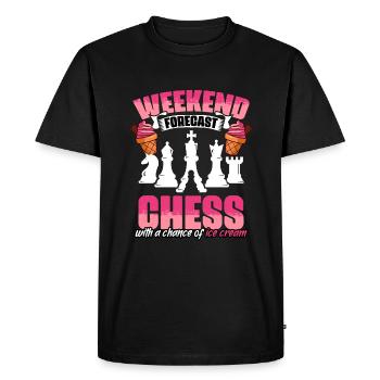 Prévisions du week-end Drôle de jeu d’échecs Humour pour - T-shirt Premium bio Homme - noir - Devant - Nico (187cm)