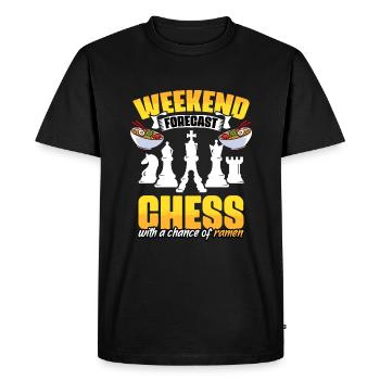 Prévisions du week-end Drôle de passionné de jeux d’échecs - T-shirt Premium bio Homme - noir - Devant - Nico (187cm)