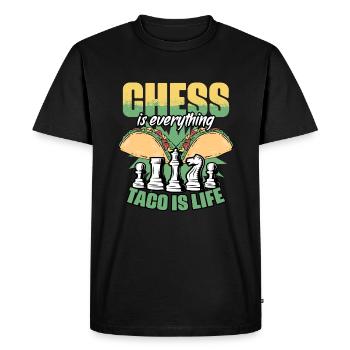 Drôle d’humour de jeu d’échiquier pour un - T-shirt Premium bio Homme - noir - Devant - Nico (187cm)