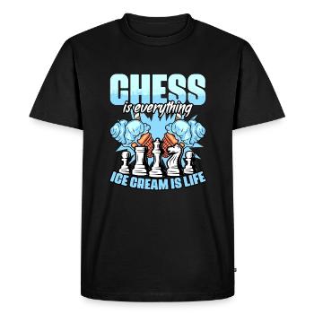 Funny chessboard game humor for - Men's Premium Organic T-Shirt - black - Front - Nico (187cm)