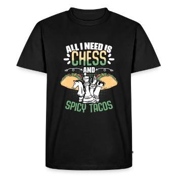 Tout ce dont j’ai besoin est plus drôle - T-shirt Premium bio Homme - noir - Devant - Nico (187cm)