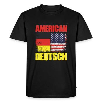 Patriotic American German drapeau américain pour - T-shirt Premium bio Homme - noir - Devant - Nico (187cm)