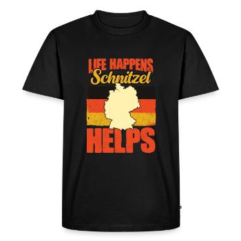 Drôle Allemagne Schnitzel Humour pour allemand - T-shirt Premium bio Homme - noir - Devant - Nico (187cm)