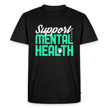 Mental Health Mentale Gesundheit - Men's Premium Organic T-Shirt - black - Front - Nico (187cm)