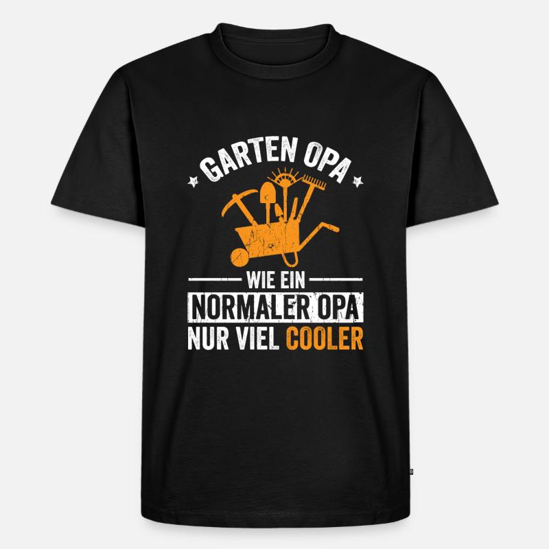 Garten Opa - Männer Premium Bio T-Shirt - Schwarz