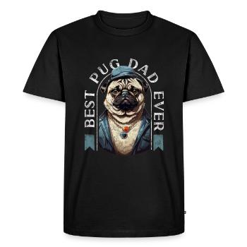 Best Pug Dad Ever Pugs Owner Vintage Pug Lovers - T-shirt Premium bio Homme - noir - Devant - Nico (187cm)