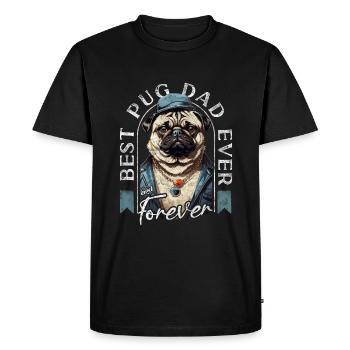 Best Pug Dad Ever Pugs Owner Vintage Pug Lovers - T-shirt Premium bio Homme - noir - Devant - Nico (187cm)