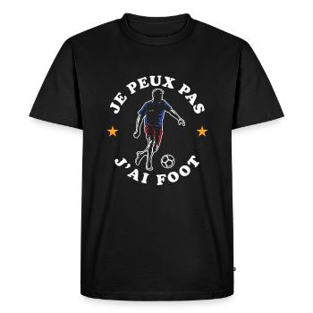 Je Peux Pas J'ai Foot - T-shirt Premium bio Homme - noir - Devant - Nico (187cm)