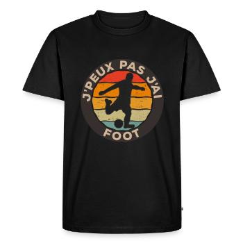 Je Peux Pas J'ai Foot - T-shirt Premium bio Homme - noir - Devant - Nico (187cm)