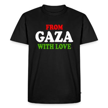 From gaza with love - T-shirt Premium bio Homme - noir - Devant - Nico (187cm)