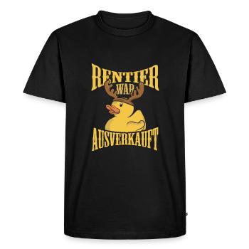 Rentier war ausverkauft Lustiges Weihnachten - Männer Premium Bio T-Shirt - Schwarz - Vorne - Nico (187cm)