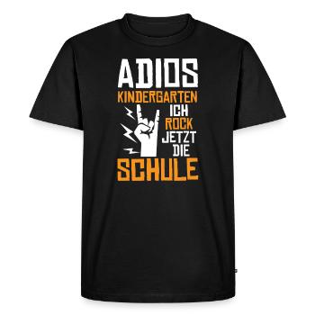 Adios Kindergarten ich rock jetzt die Schule - Men's Premium Organic T-Shirt - black - Front - Nico (187cm)